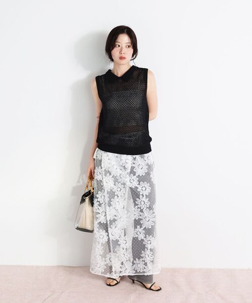 le.coeur blanc（ルクールブラン）の「TORRAZZO DONNAテープヤーンニット（ニット/セーター・レディース・ベージュ/ブラック・38）」の4枚目の写真