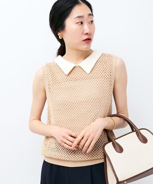 le.coeur blanc（ルクールブラン）の「TORRAZZO DONNAテープヤーンニット（ニット/セーター・レディース・ベージュ/ブラック・38）」の15枚目の写真