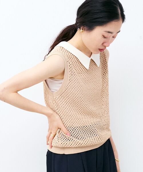 le.coeur blanc（ルクールブラン）の「TORRAZZO DONNAテープヤーンニット（ニット/セーター・レディース・ベージュ/ブラック・38）」の16枚目の写真