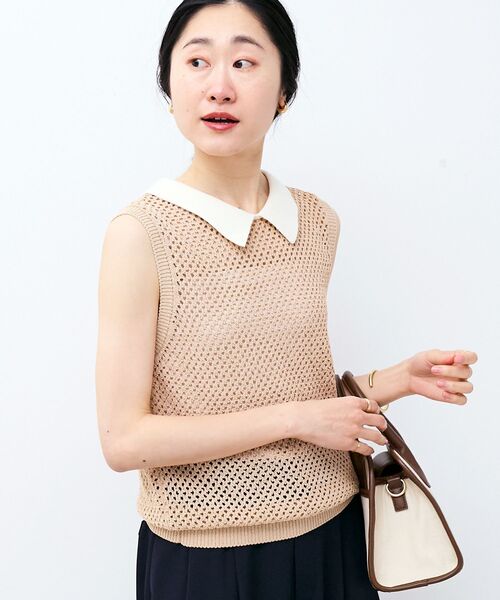 le.coeur blanc（ルクールブラン）の「TORRAZZO DONNAテープヤーンニット（ニット/セーター・レディース・ベージュ/ブラック・38）」の18枚目の写真
