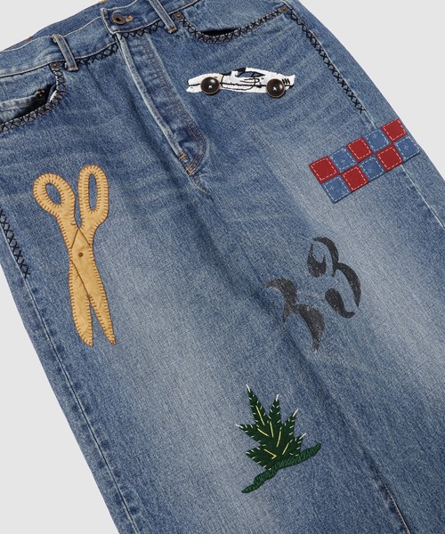 KHOKI（コッキ）の「Hand-Embroidered Denim Pants（デニムパンツ・メンズ・インディゴブルー/ブラック・2）」の9枚目の写真