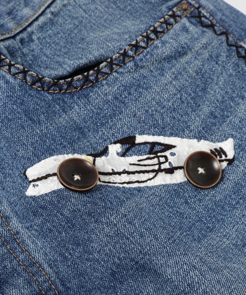 KHOKI（コッキ）の「Hand-Embroidered Denim Pants（デニムパンツ・メンズ・インディゴブルー/ブラック・2）」の11枚目の写真