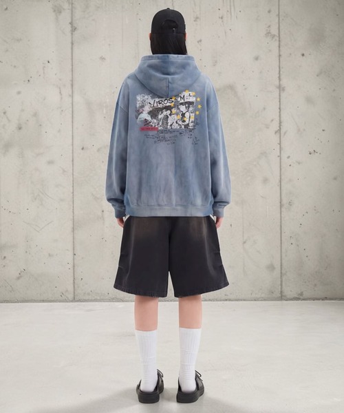 mushwear(マッシュウェア)の「ヴィンテージウォッシュ グラフィックパーカー(パーカー・メンズ・ブルー・LARGE/MEDIUM)」の7枚目の写真