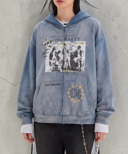 mushwear(マッシュウェア)の「ヴィンテージウォッシュ グラフィックパーカー(パーカー・メンズ・ブルー・LARGE/MEDIUM)」の10枚目の写真