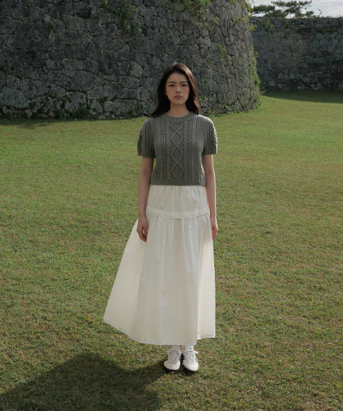 DEHEVE（デヘヴェ）の「Half Sleeve Cable Knit [Gray]（ニット/セーター・レディース・アッシュグレー・FREE）」の12枚目の写真