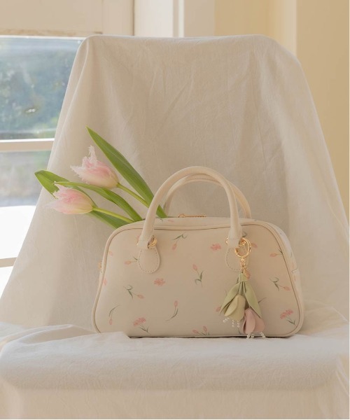 RANDA チューリップハンドバッグ Tulip Collection】2WAY チューリップ柄ハンドバッグ（ハンドバッグ