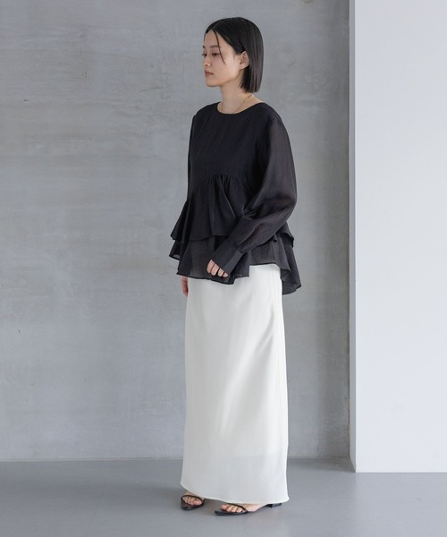 A part by（アパートバイ）の「アシメペプラムブラウス（シャツ/ブラウス・レディース・オフホワイト/ライトベージュ/ブラック・FREE）」の18枚目の写真