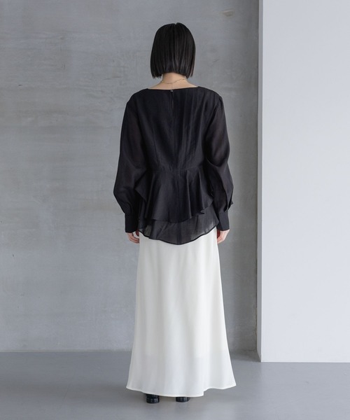 A part by（アパートバイ）の「アシメペプラムブラウス（シャツ/ブラウス・レディース・オフホワイト/ライトベージュ/ブラック・FREE）」の19枚目の写真