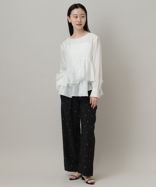 A part by（アパートバイ）の「アシメペプラムブラウス（シャツ/ブラウス・レディース・オフホワイト/ライトベージュ/ブラック・FREE）」の10枚目の写真