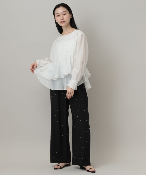 A part by（アパートバイ）の「アシメペプラムブラウス（シャツ/ブラウス・レディース・オフホワイト/ライトベージュ/ブラック・FREE）」の11枚目の写真