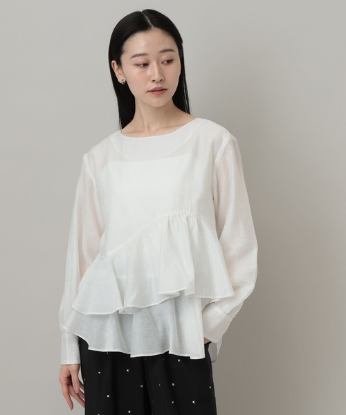 A part by（アパートバイ）の「アシメペプラムブラウス（シャツ/ブラウス・レディース・オフホワイト/ライトベージュ/ブラック・FREE）」の13枚目の写真