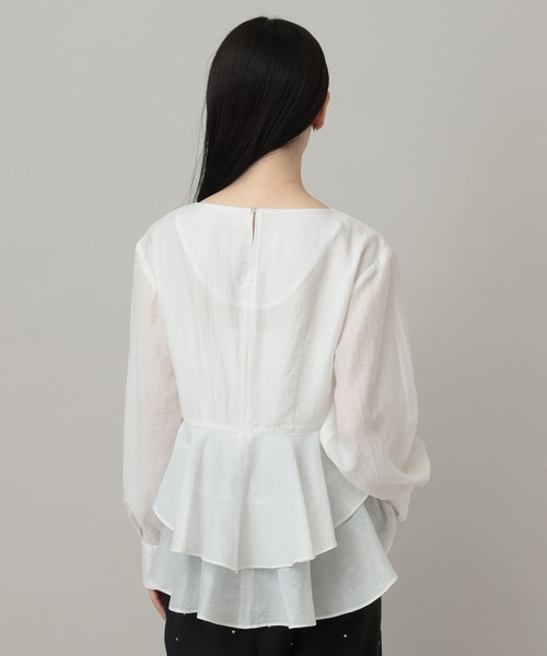 A part by（アパートバイ）の「アシメペプラムブラウス（シャツ/ブラウス・レディース・オフホワイト/ライトベージュ/ブラック・FREE）」の15枚目の写真