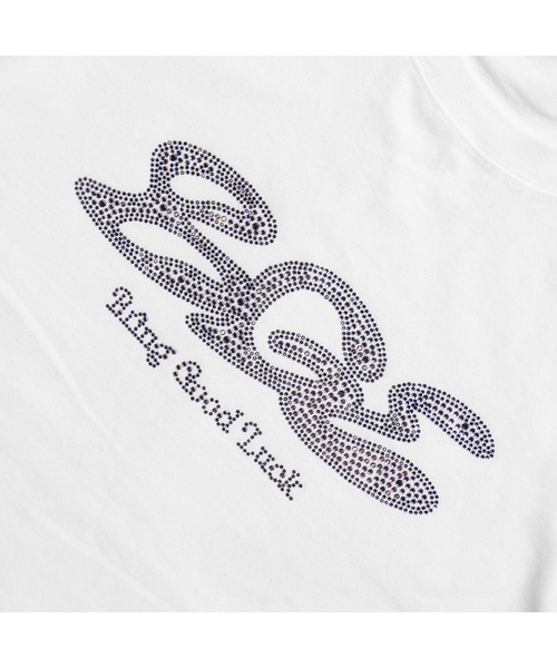 BGL（ビージーエル）の「RHINESTONE LOGO TEE / ラインストーン / ロゴ / キラキラ 半袖Tシャツ（Tシャツ/カットソー・レディース・ブラック/ライトブルー/ホワイト/ライトイエロー・S/M/L）」の21枚目の写真