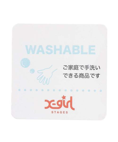 X-girl Stages（エックスガールステージス）の「ロゴ刺しゅうダメージ加工キャップ（キャップ・キッズ・ブラック/ライトブルー・S(48-52cm)/52-56cm）」の8枚目の写真