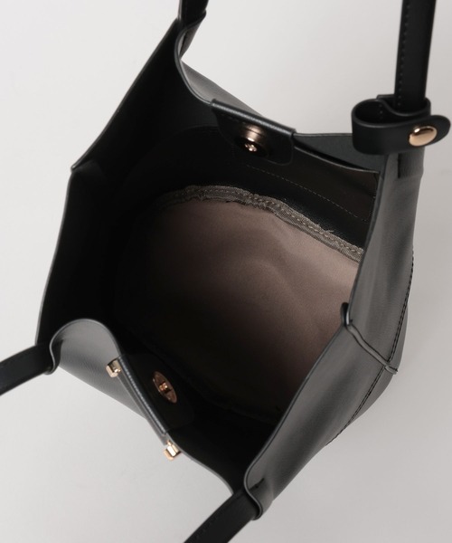 mysty woman（ミスティウーマン）の「ミニマルバケットBAG 681251（トートバッグ・レディース・ブラック/グレイッシュベージュ・FREE）」の7枚目の写真
