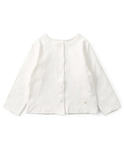 apres les cours（アプレレクール）の「【UVカット/接触冷感】ひんやりハートパイルカーディガン（カーディガン/ボレロ・キッズ・イエロー/アイボリー・130/120/90/80/140/100/110）」の2枚目の写真