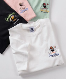 【84】ヒゲおじさん ワンポイント サガラ刺繍 クールタッチ 接触冷感 クルーネックTシャツ/ユニセックス/レディース/メンズ