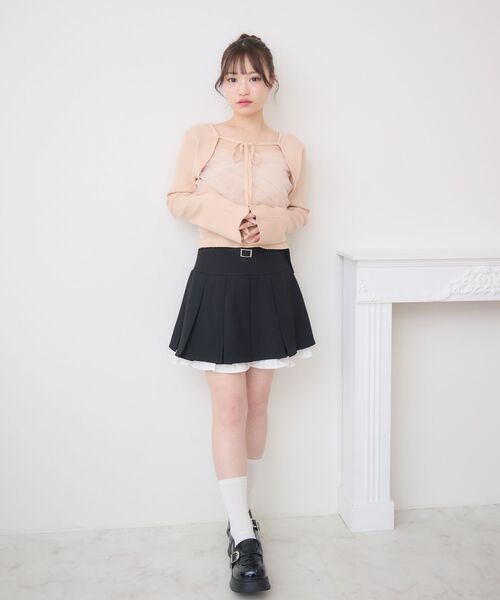 ems excite(エムズエキサイト)の「チュールドッキングNTPO(ニット/セーター・レディース・ピンク/ナチュラル/ブラック・FREE)」の4枚目の写真