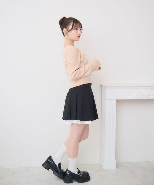 ems excite(エムズエキサイト)の「チュールドッキングNTPO(ニット/セーター・レディース・ピンク/ナチュラル/ブラック・FREE)」の5枚目の写真