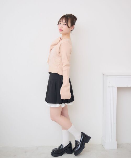 ems excite(エムズエキサイト)の「チュールドッキングNTPO(ニット/セーター・レディース・ピンク/ナチュラル/ブラック・FREE)」の7枚目の写真