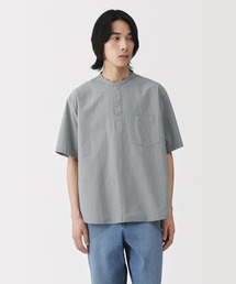 紳士　涼感ヘンリーネック半袖布帛Ｔシャツ