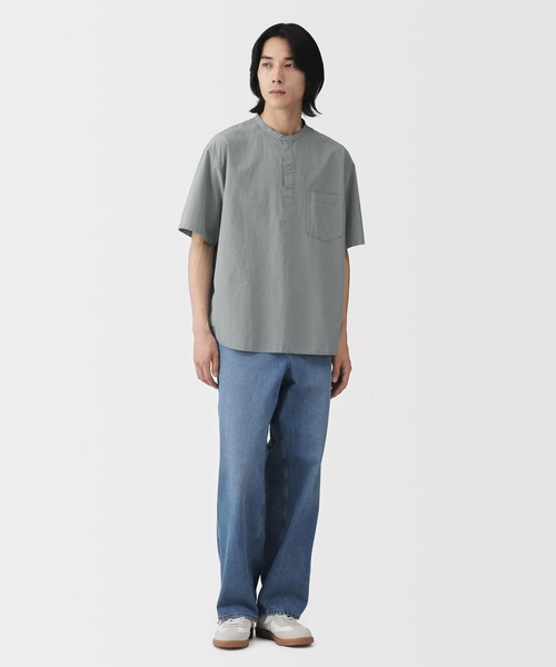 無印良品(ムジルシリョウヒン)の「紳士 涼感ヘンリーネック半袖布帛Tシャツ(シャツ/ブラウス・メンズ・ホワイト系/ブルー/グレー系/ネイビー/ダークグレー/ホワイト・S/M/L/XL)」の15枚目の写真