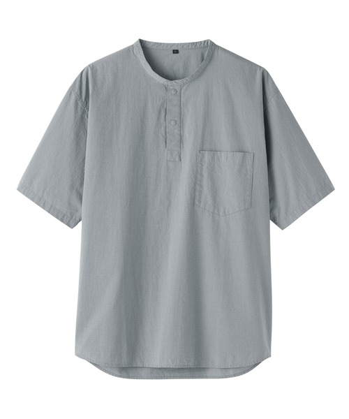無印良品(ムジルシリョウヒン)の「紳士 涼感ヘンリーネック半袖布帛Tシャツ(シャツ/ブラウス・メンズ・ホワイト系/ブルー/グレー系/ネイビー/ダークグレー/ホワイト・S/M/L/XL)」の16枚目の写真