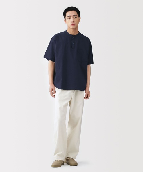無印良品(ムジルシリョウヒン)の「紳士 涼感ヘンリーネック半袖布帛Tシャツ(シャツ/ブラウス・メンズ・ホワイト系/ブルー/グレー系/ネイビー/ダークグレー/ホワイト・S/M/L/XL)」の18枚目の写真