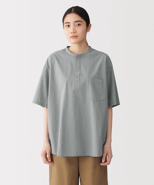 無印良品(ムジルシリョウヒン)の「紳士 涼感ヘンリーネック半袖布帛Tシャツ(シャツ/ブラウス・メンズ・ホワイト系/ブルー/グレー系/ネイビー/ダークグレー/ホワイト・S/M/L/XL)」の14枚目の写真