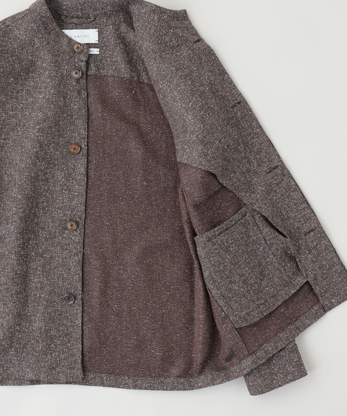 Caruso（カルーゾ）の「CARUSO(カルーゾ) Knapping Linen Stand Blouson（その他アウター・メンズ・ブラウン・MEDIUM/LARGE）」の3枚目の写真