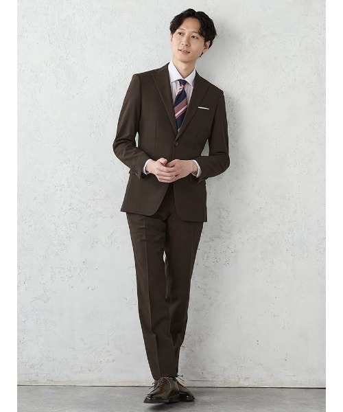 Perfect Suit FActory(パーフェクトスーツファクトリー)の「《WASH SUIT》WEB別注スーツ【べたつき解決トリコットメッシュ膝裏】チェック柄/ストライプ/小柄 ブラック/ネイビー/ブルー/グレー/ブラウン/Cグレー(スーツセット・メンズ・ネイビー/ダークブラウン/ネイビー系1/ダークブラウン系1/グレー系その他2/ブルー系その他/ブラック系その他/ブルー/チャコールグレー/ブラック/グレー系その他・Y4/AB7/A7/A6/A5/A4/Y7/Y6/Y5/AB8/AB6/AB5/AB4/BB8/BB7/BB6/BB5/BB4/A8)」の6枚目の写真