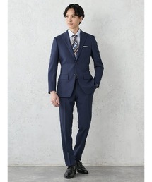 Perfect Suit FActory（パーフェクトスーツファクトリー）の「《WASH SUIT》WEB別注スーツ【べたつき解決トリコットメッシュ膝裏】チェック柄/ストライプ/小柄　ブラック/ネイビー/ブルー/グレー/ブラウン/Cグレー（スーツセット）」