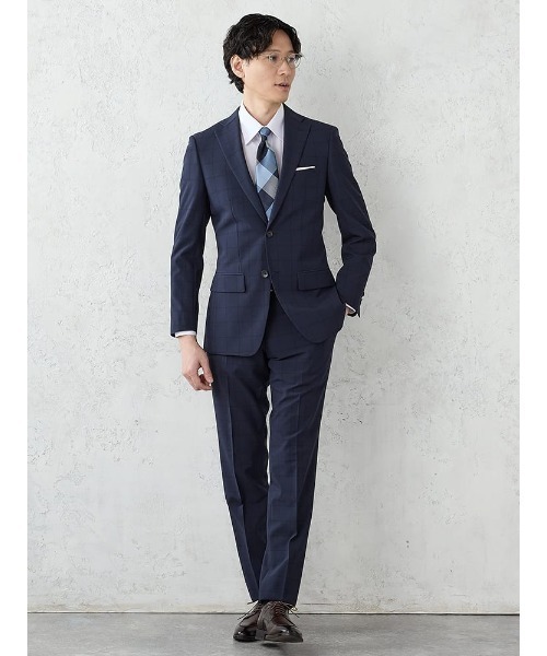 Perfect Suit FActory(パーフェクトスーツファクトリー)の「《WASH SUIT》WEB別注スーツ【べたつき解決トリコットメッシュ膝裏】チェック柄/ストライプ/小柄 ブラック/ネイビー/ブルー/グレー/ブラウン/Cグレー(スーツセット・メンズ・ネイビー/ダークブラウン/ネイビー系1/ダークブラウン系1/グレー系その他2/ブルー系その他/ブラック系その他/ブルー/チャコールグレー/ブラック/グレー系その他・Y4/AB7/A7/A6/A5/A4/Y7/Y6/Y5/AB8/AB6/AB5/AB4/BB8/BB7/BB6/BB5/BB4/A8)」の8枚目の写真
