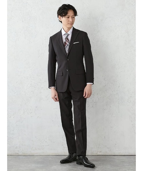 Perfect Suit FActory(パーフェクトスーツファクトリー)の「《WASH SUIT》WEB別注スーツ【べたつき解決トリコットメッシュ膝裏】チェック柄/ストライプ/小柄 ブラック/ネイビー/ブルー/グレー/ブラウン/Cグレー(スーツセット・メンズ・ネイビー/ダークブラウン/ネイビー系1/ダークブラウン系1/グレー系その他2/ブルー系その他/ブラック系その他/ブルー/チャコールグレー/ブラック/グレー系その他・Y4/AB7/A7/A6/A5/A4/Y7/Y6/Y5/AB8/AB6/AB5/AB4/BB8/BB7/BB6/BB5/BB4/A8)」の2枚目の写真