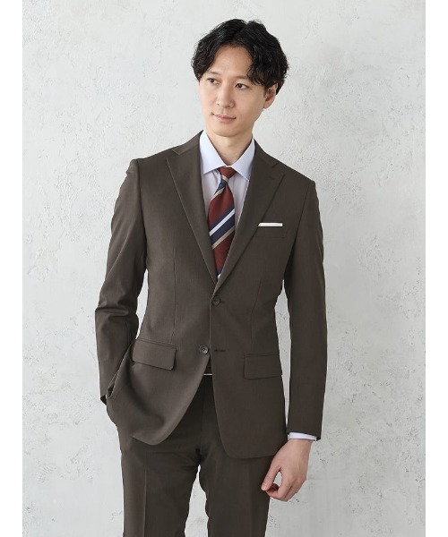Perfect Suit FActory(パーフェクトスーツファクトリー)の「《WASH SUIT》WEB別注スーツ【べたつき解決トリコットメッシュ膝裏】チェック柄/ストライプ/小柄 ブラック/ネイビー/ブルー/グレー/ブラウン/Cグレー(スーツセット・メンズ・ネイビー/ダークブラウン/ネイビー系1/ダークブラウン系1/グレー系その他2/ブルー系その他/ブラック系その他/ブルー/チャコールグレー/ブラック/グレー系その他・Y4/AB7/A7/A6/A5/A4/Y7/Y6/Y5/AB8/AB6/AB5/AB4/BB8/BB7/BB6/BB5/BB4/A8)」の13枚目の写真