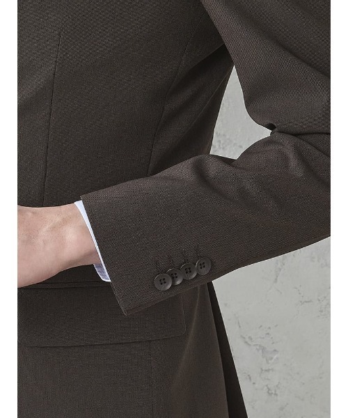 Perfect Suit FActory(パーフェクトスーツファクトリー)の「《WASH SUIT》WEB別注スーツ【べたつき解決トリコットメッシュ膝裏】チェック柄/ストライプ/小柄 ブラック/ネイビー/ブルー/グレー/ブラウン/Cグレー(スーツセット・メンズ・ネイビー/ダークブラウン/ネイビー系1/ダークブラウン系1/グレー系その他2/ブルー系その他/ブラック系その他/ブルー/チャコールグレー/ブラック/グレー系その他・Y4/AB7/A7/A6/A5/A4/Y7/Y6/Y5/AB8/AB6/AB5/AB4/BB8/BB7/BB6/BB5/BB4/A8)」の18枚目の写真