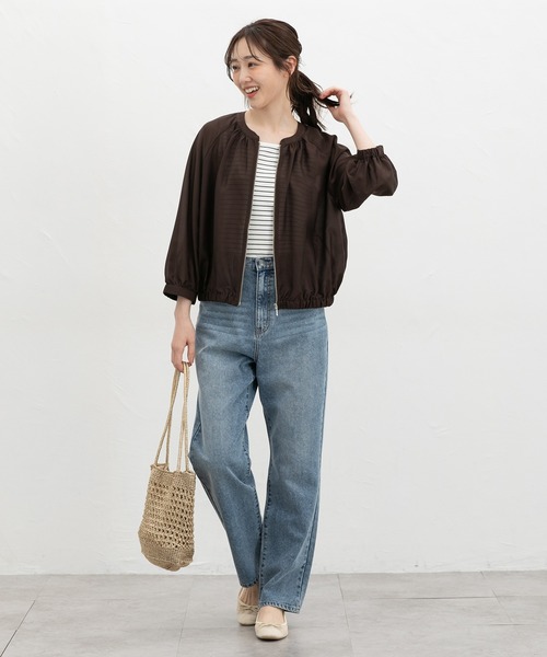 Honeys(ハニーズ)の「8分袖シアーブルゾン(ブルゾン・レディース・ベージュ/ブラウン/グレイッシュベージュ/ブラック・L/LL/M/S)」の12枚目の写真