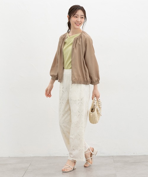 Honeys(ハニーズ)の「8分袖シアーブルゾン(ブルゾン・レディース・ベージュ/ブラウン/グレイッシュベージュ/ブラック・L/LL/M/S)」の15枚目の写真