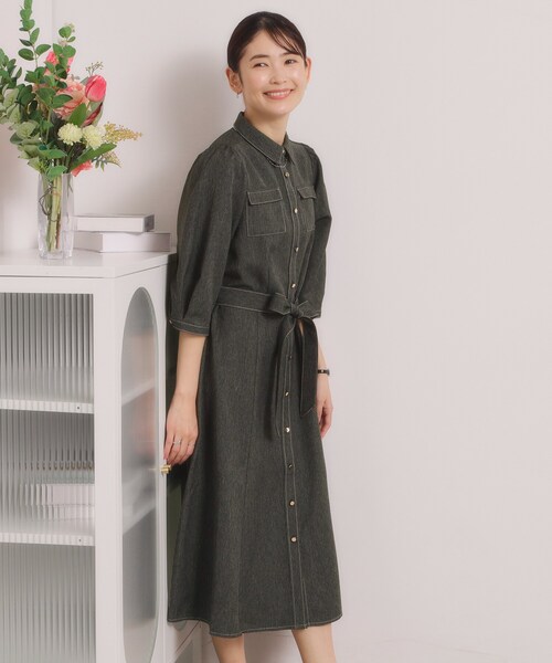 ITS'DEMO（イッツデモ）の「【洗濯機OK】デニム風ワンピース（ワンピース・レディース・ネイビー/ブラック・00）」の5枚目の写真