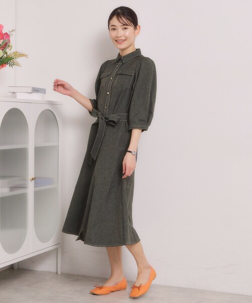 ITS'DEMO（イッツデモ）の「【洗濯機OK】デニム風ワンピース（ワンピース・レディース・ネイビー/ブラック・00）」の6枚目の写真