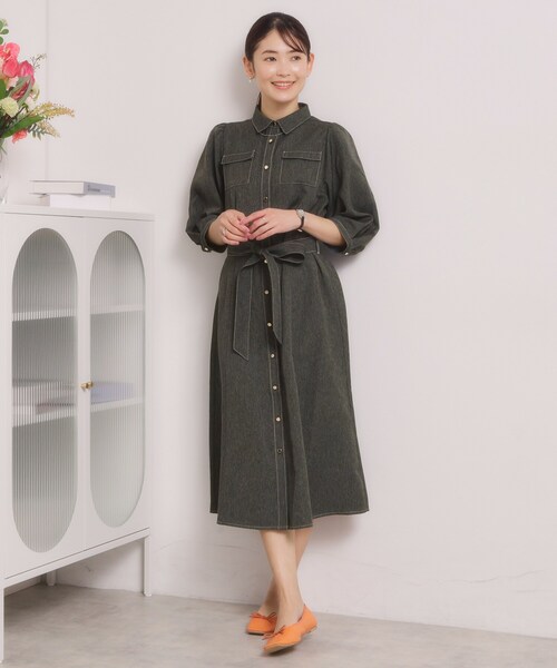 ITS'DEMO（イッツデモ）の「【洗濯機OK】デニム風ワンピース（ワンピース・レディース・ネイビー/ブラック・00）」の7枚目の写真