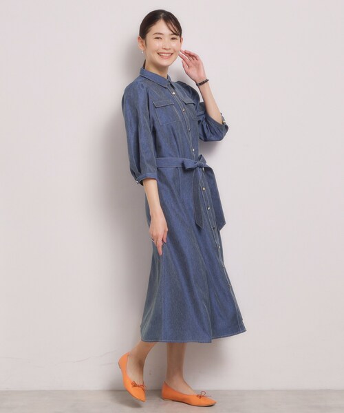 ITS'DEMO（イッツデモ）の「【洗濯機OK】デニム風ワンピース（ワンピース・レディース・ネイビー/ブラック・00）」の10枚目の写真