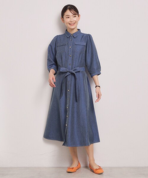 ITS'DEMO（イッツデモ）の「【洗濯機OK】デニム風ワンピース（ワンピース・レディース・ネイビー/ブラック・00）」の11枚目の写真