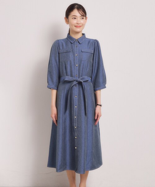 ITS'DEMO（イッツデモ）の「【洗濯機OK】デニム風ワンピース（ワンピース・レディース・ネイビー/ブラック・00）」の13枚目の写真