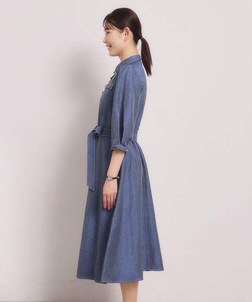 ITS'DEMO（イッツデモ）の「【洗濯機OK】デニム風ワンピース（ワンピース・レディース・ネイビー/ブラック・00）」の14枚目の写真