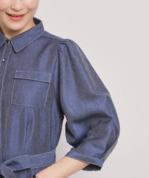 ITS'DEMO（イッツデモ）の「【洗濯機OK】デニム風ワンピース（ワンピース・レディース・ネイビー/ブラック・00）」の17枚目の写真