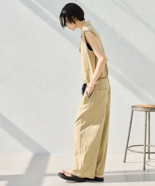 BARNYARDSTORM(バンヤードストーム)の「BARNYARDSTORM / ダブルニーオールインワン(つなぎ/オールインワン・レディース・ブラック/ベージュ・S/M)」の7枚目の写真