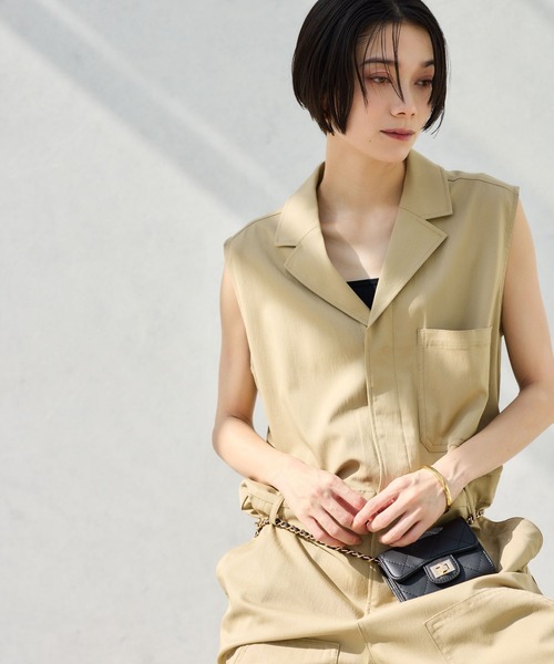 BARNYARDSTORM(バンヤードストーム)の「BARNYARDSTORM / ダブルニーオールインワン(つなぎ/オールインワン・レディース・ブラック/ベージュ・S/M)」の3枚目の写真