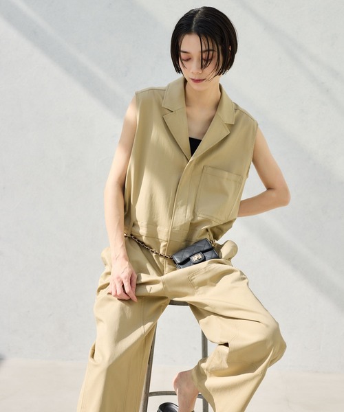 BARNYARDSTORM(バンヤードストーム)の「BARNYARDSTORM / ダブルニーオールインワン(つなぎ/オールインワン・レディース・ブラック/ベージュ・S/M)」の14枚目の写真