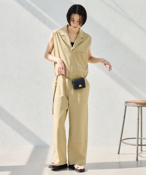 BARNYARDSTORM(バンヤードストーム)の「BARNYARDSTORM / ダブルニーオールインワン(つなぎ/オールインワン・レディース・ブラック/ベージュ・S/M)」の15枚目の写真